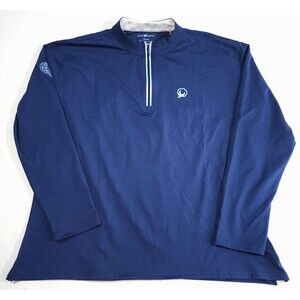 Horn Legend Pullover Mens 3XL Blue Long Sleeve 1/4 Zip Good Year Cotton Bowl